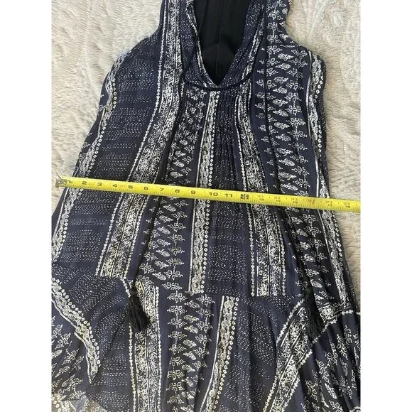 Olivaceous Navy Blue and White Boho Sun Dress or Cover Up Women's Size M - Picture 4 of 10